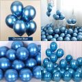 Navy blue Chrome Metallic Balloons for Party 10 pcs 12 inch Thick Latex balloons for Birthday Wedding Engagement Anniversary Festival any Friends & Family Party Decorations-Navy blue. 