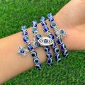 Lucky Eye Fatima Hamsa Hand Bracelet Blue Evil Eye Charms Bracelets Bangles Beads Turkish Pulseras Women Men Jewelry. 