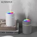 1 Set 350ML Air Humidifier Fine Mist Heavy Fog 2 Gears 7-Color Mode USB Mute Marquee USB Humidifier Home Supply. 