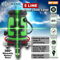 Hypoxiae MYDIYHOMEDEPOT - Extraman Measurement Levelling Machine Green 5 Line Laser Level Machine Green 5 Line Laser Level Kit Set 4V1H1D Rotation 360° / 5 Line 6 point 4V1H Extraman Green LIGHT 5 Line Laser Level Machine Rotation 360° Laser Level Machi. 