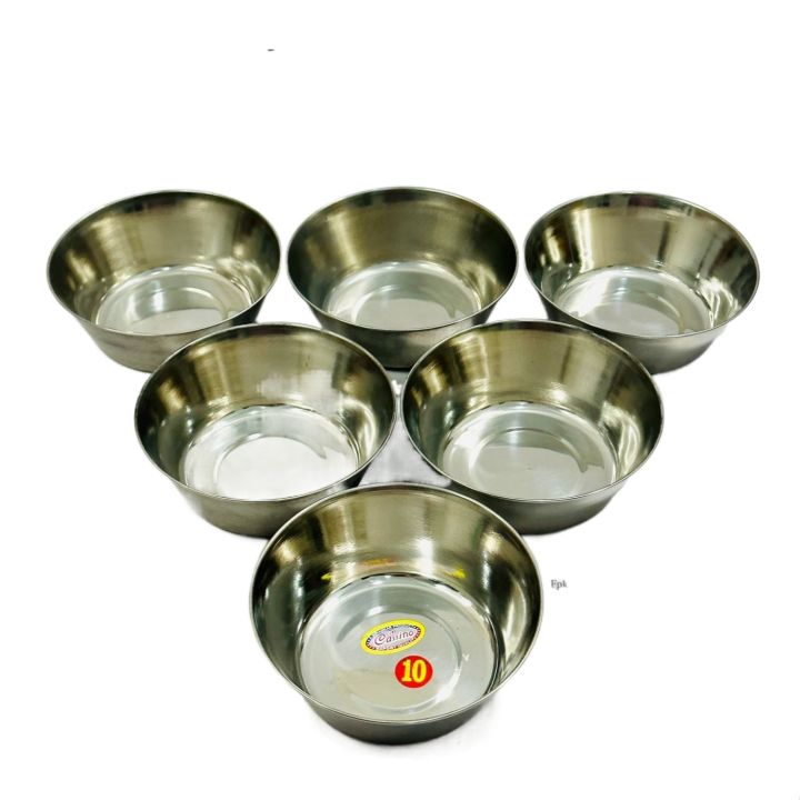 6-Piece Silver Mini Bowl Set - Assorted Sizes (300ml, 225ml, 175ml, 150ml, 125ml, 100ml), Elegant Stainless Steel Bowls for Dips, Appetizers, and More