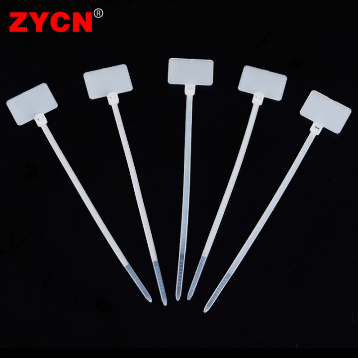 Label Strap 100pcs Easy Plastic Nylon Cable Tag Labels Self-Locking Markers Zip ...
