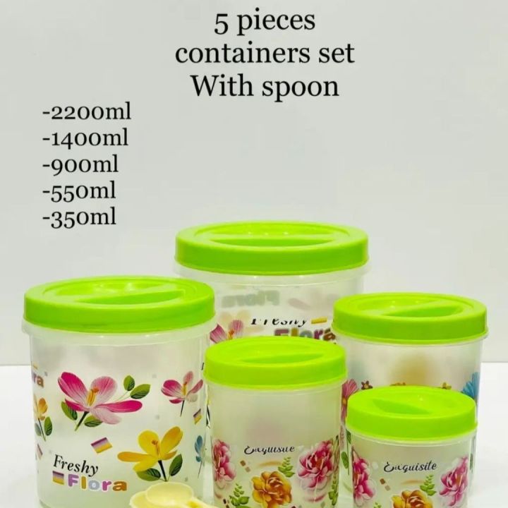 5Pcs Plastic Container Set