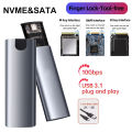 M2 SSD Enclosure NVMe SATA 20Gbps PCIe M.2 SSD Case Portable USB C 3.2Gen2 Tool Free External Adapter Hard Disk for PC Laptop. 