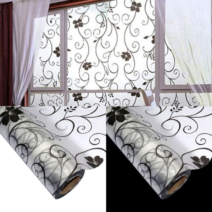 1/3%20Rolls%2045*100cm%20Window%20Glass%20Sticker%20Frosted%20Black%20Flower%20Pattern%20Waterproof%20UV%20Protector%20Matte%20Window%20Paster%20Films%20Frosted%20Decal%20-%20Image%206