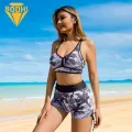 Adjustable Swimsuit Set Leaf Print Push Up High Waist Bikini Set for Women Quick Dry Beachwear Women Swimsuit. 