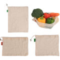 1 PC Reusable Produce Bags Cotton Net Bags for Storage Fruit Vegetable With Drawstring Organizer Storage Mesh Bag Eco friendly. 