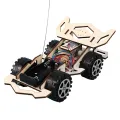 DIY RC Car Toys Assembly Wooden Building Vehicle Toys Racing Car Toy Scientific Experiment Model Kits Gift for Kids. 
