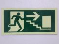 Photo-luminescent Emergency Fire Exit Sign Board Stairway Sign Direction Right Side. 