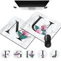 Gaming Mouse Pad 25x21CM Small Portable Durable PU Leather Waterproof White Marble Letter Series Computer Mousepad. 