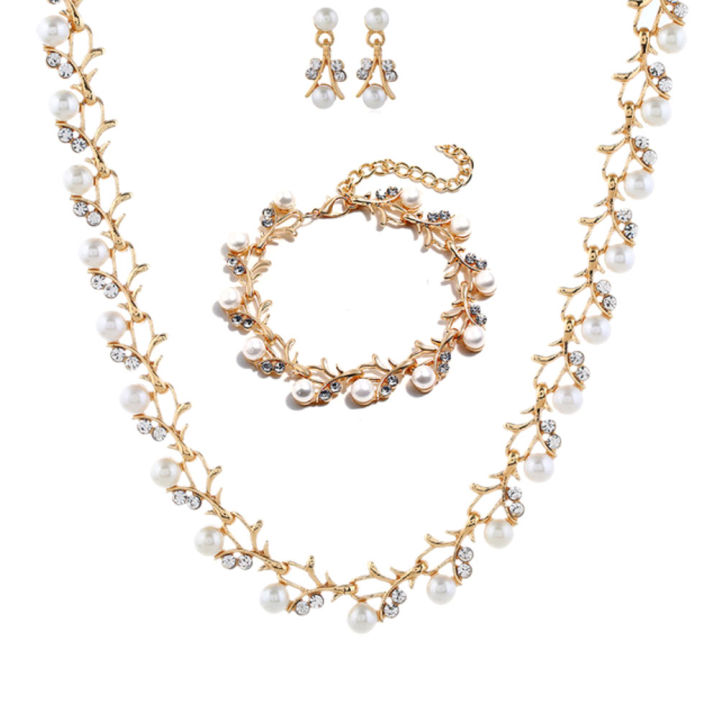 Elegant%20Faux%20Pearl%20Rhinestone%20Necklace%20Earrings%20Bracelet%20Set%20Women's%20Jewelry%20for%20Wedding,%20Party,%20Gift%20-%20Image%203