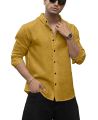Men's Solid Linen Cotton Shirt | Casual | Plain | Full Sleeve | Summer-Regular Fit| Men Stylish Shirt | Everyday Formal Wear (FROM INDIA). 