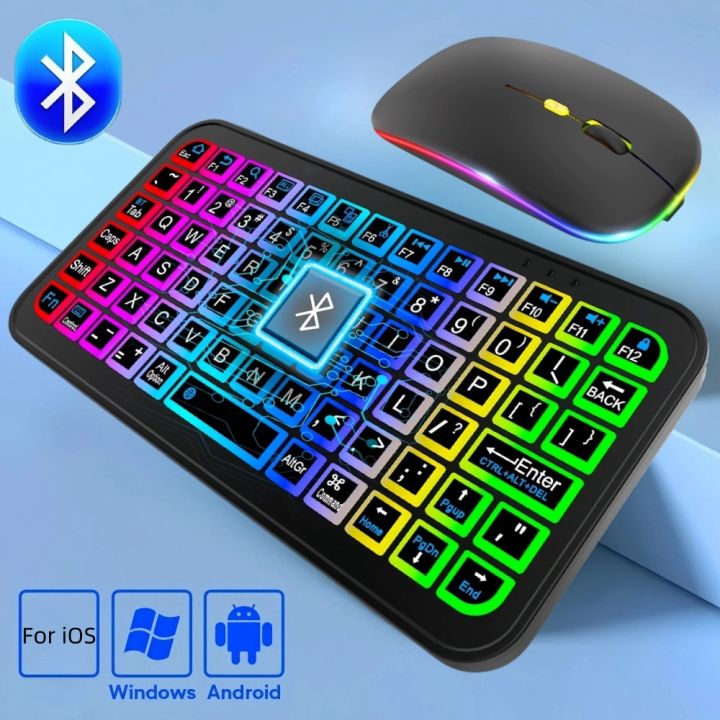 Bluetooth Wireless Keyboard For Tablet Phone iPad Keyboard With Backlit ...