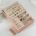 Portable Accessories Storage Jewelry Organizer Large Capacity Display Box Earrings Box Dustproof Storage Boxes. 