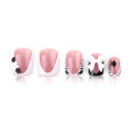 HZ147 24PCS Square Fake Nails with Zebra Print for Nail Art - Pink. 
