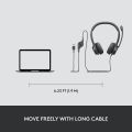 Logitech H390 Wired Headset for PC/Laptop, Stereo Headphones with Noise Cancelling Microphone, USB-A, in-Line Controls for Video Meetings, Music, Gaming. 