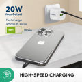 [Fast Charge] Prolink 20W Travel GaN PD Charger with IntelliSense (20W USB-C Power adapter). 