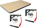 2Pcs 8-14 Inch Folding Shelf Brackets Wall-mounted Heavy Stainless Steel Folding Table Shelves Bracket Work Space Saving Bracket, 2 x Campervan Folding Clip Table Shelf Motorhome Caravan Black Finish Stainless Steel Mini Folding Table Car Accessories. 