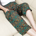 Cotton Silk Pajama Pants Women's Cropped Pants Summer and Autumn Thin Artificial Cotton Shorts Wide Leg Pants Loose Large Size Homewear Pants Can Be Worn outside. 