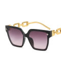 Square Large Frame Women's Sunglasses Luxury Gold Metal Fashion Eyeglasses Beach Sun Shading Glasses. 