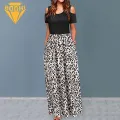 Short Sleeves Dress Floral Print Maxi Dress for Women Short Sleeve Ankle-length Summer Beach Dress Women Loose Dress. 