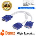 VGA Y Splitter Cable (2 Way) 1 Male to 2 Female Adapter Converter for Screen Duplication for PC Laptop. 