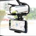 Car Phone Holder - Adjustable Rearview Mirror Mount Stand. 
