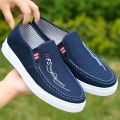 New Spring and Summer Tendon Bottom Old Beijing Cloth Shoes Men's Non-Slip Lazy Shoes Stylish Sneaker Breathable One Pedal Canvas Shoes. 