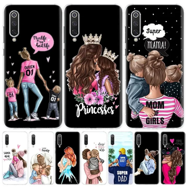 Mom and Baby Dad For Xiaomi Redmi Note 12 11S 11 10S 10 9S 9 8T 8 Pro Phone Case 11T 11E 9T 7 5 Plus Fundas Cover Coque