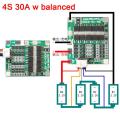 【InnovateWorld】4S cells 12V 30A Lifepo4 lithium iron phosphate BMS battery protection board W/ balanced balance 4*3.2V. 