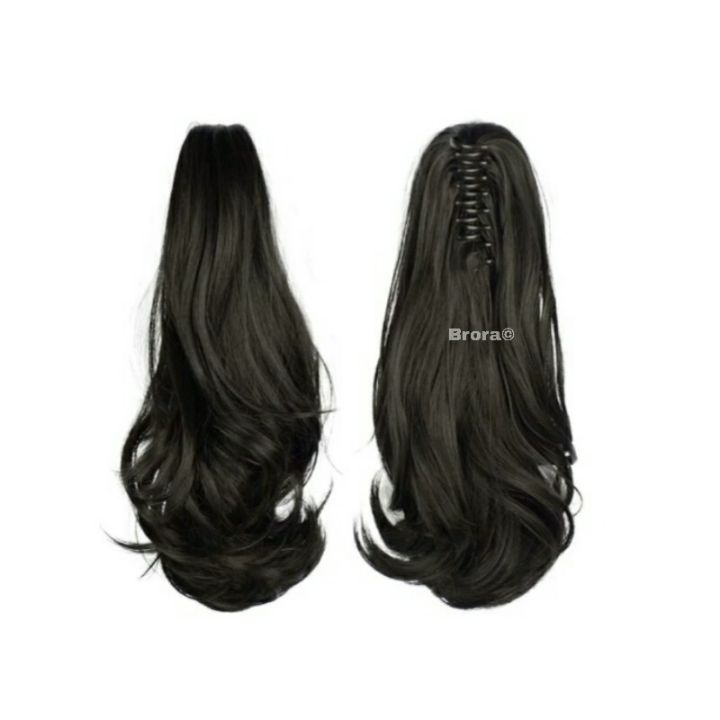 Claw Clips Pony Tail Hairpieces For Women Straight Hair Ponytail Extension With Claw Clip Ponytail  Wigs For Girls  - Natural Black