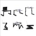 Portable Aluminum Laptop Stand Desk Table With Adjustable Stand Mouse Board Ergonomic Design For Using In Bed. 