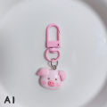 Cute Animal Mini Keychain Lovely Pig Rabbit Cat Dog Keyring For Women Girl Kids Bag Car Earphone Case Hanging Decoration Charms ANLAN. 