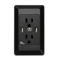 Dual USB Port Outlet Power Charger Socket Wall-Mounted Power Adapter. 