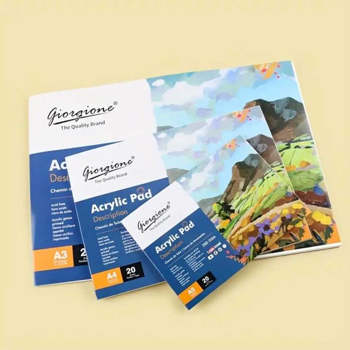 Giorgione A4 Acrylic Pad 20 Sheets Painting & Drawing Pad with Thick ...