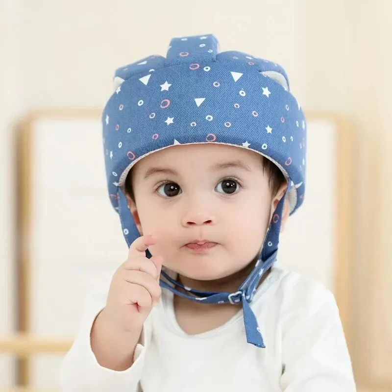 Cotton Infant Toddler Safety Helmet Baby Kids Head Protection Hat for Walking Crawling Baby Learns To Walk The Crash Helmet Daraz.lk