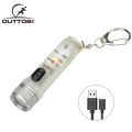 Outtobe Rechargeable Mini light Keychain Torch with Buckle USB Rechargeable LED Light Waterproof Pocket Light EDC for Outdoor. 