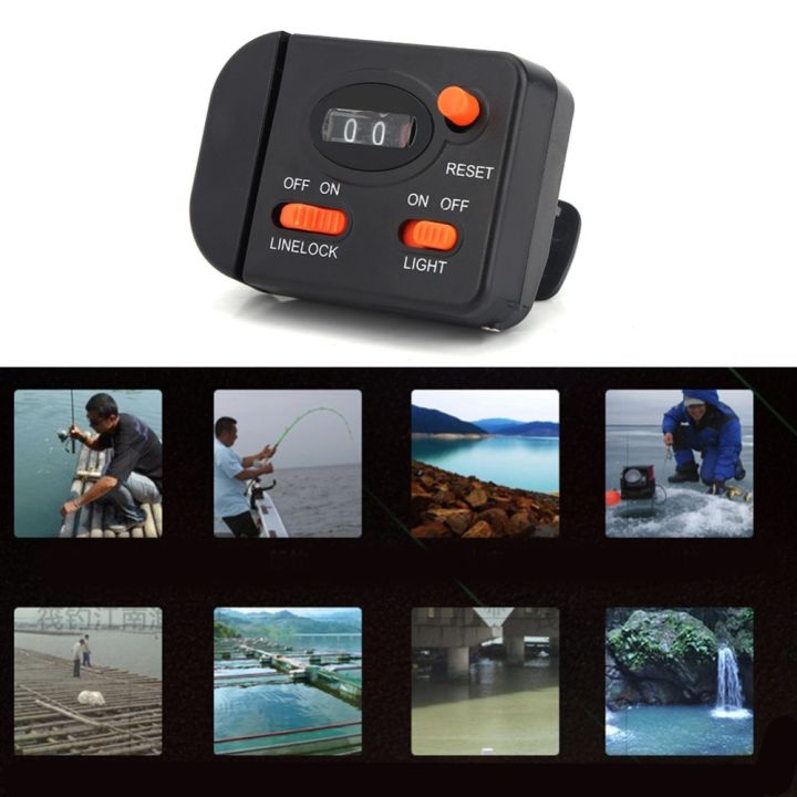 Accurate Clip on Rod Fishing Line Counter 0-99.9M Range Digital Display ...
