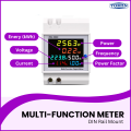 Multi Function Meter DIN Rail mount Voltage Current Power Energy kWh Power factor Frequency Active power CT Coil Meter. 