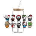 NEW Halloween Theme Cartoon Sanrio Pattern UV DTF Transfer Sticker Waterproof Transfers Decals For 16oz Glass Cup Wrap Stickers. 