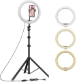 10 Inches Big LED Ring Light for Camera, Phone tiktok YouTube Video Shooting and Makeup, 10" inch Ring Light with 7 Feet Long Foldable and Lightweight Tripod Stand. 
