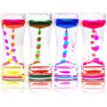 【MSH Double-color Hourglass Liquid Motion Bubbler Timer for Relaxing Therapy Relieves Stress and Increase Fidget Toy Blue and Pink. 