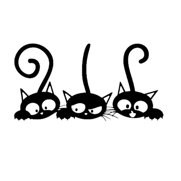 【Hottest Trends】Three Cutes Cats with Tails Car Vinyl Sticker Decal ...