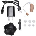 New Rechargeable Ear Hearing Aid Mini Device Ear Amplifier Digital Hearing Aids Behind The Ear For Deaf Elderly Eu Plug. 