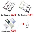 Phone Sim Card Tray For Samsung Galaxy A24 A34 A54 New SIM Chip Micro SD Slot Adapter Holder A245 A346 A546 + Tool. 
