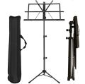 Music Stand / Adjustable Notation Stand - 2 in 1 Dual-Use Desktop Book Stand Folding Music Holder with Carrying Bag. 