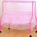 Steel Baby Crib With Wheels |Baby Cot 207 |Pink and Blue | KU6650. 