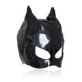 【hot】 Patent Leather PU Bat Mask Adult Batman Headgear Cosplay Sexy Half Face Black Cat Mask Prop Costume Headdress Headwear. 