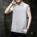 Yfashion Men Cotton T-shirt Round Collar Sleeveless Sports Vest Letter Printing Thin Loose Casual Summer Tank Top color. 