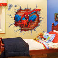 Wall Sticker Cartoon 3D Effect Spiderman Decorative Wall Decal Home Decor Gifts for Kids Rooms. 